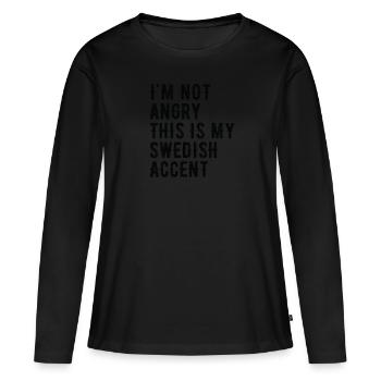 Je ne suis pas méchant, mon accent suédois - T-shirt manches longues Premium bio Femme - noir - Devant - Julia (174cm)
