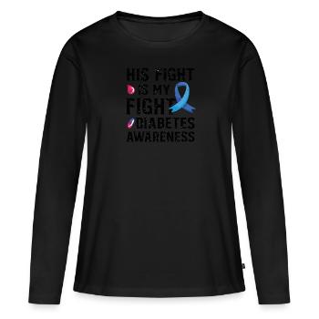 Insuline Junkie Diabète diabétique Sucre de type 1 - T-shirt manches longues Premium bio Femme - noir - Devant - Julia (174cm)