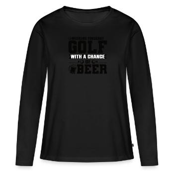 Golf Beer Tee off balle de golf boisson de golfeur - T-shirt manches longues Premium bio Femme - noir - Devant - Julia (174cm)