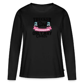 Truck Driver Truck Driver Truck Driver - Women's Premium Organic Long Sleeve Shirt - black - Front - Julia (174cm)