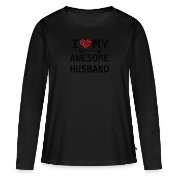 Meilleur mari mariage mariage amour mariage mariage - T-shirt manches longues Premium bio Femme - noir - Devant - Julia (174cm)