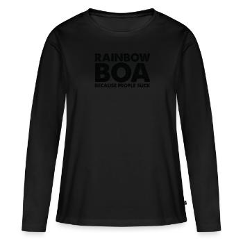Les gens sucent le serpent boa arc-en-ciel - T-shirt manches longues Premium bio Femme - noir - Devant - Julia (174cm)