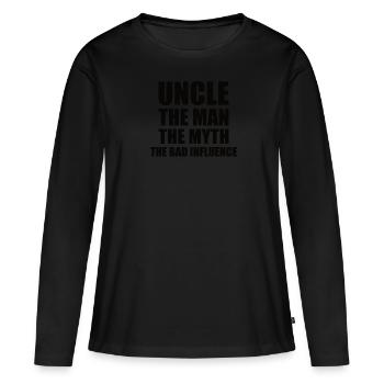 Meilleur oncle Bad Influence Cadeau de famille - T-shirt manches longues Premium bio Femme - noir - Devant - Julia (174cm)