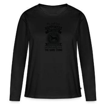 Équitation - Cheval pur-sang - T-shirt manches longues Premium bio Femme - noir - Devant - Julia (174cm)