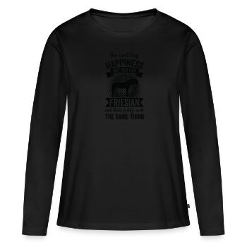 Équitation - Cheval frison - T-shirt manches longues Premium bio Femme - noir - Devant - Julia (174cm)