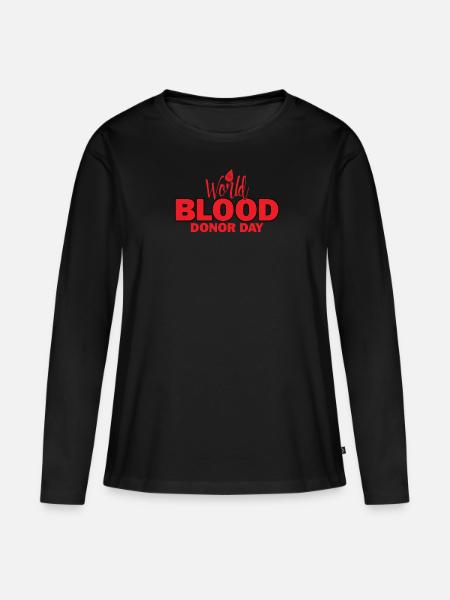 Blutspende Blutspenden Blutspender - Frauen Premium Bio Langarmshirt - Schwarz