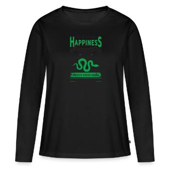 Vous pouvez acheter un serpent vert lisse - T-shirt manches longues Premium bio Femme - noir - Devant - Julia (174cm)