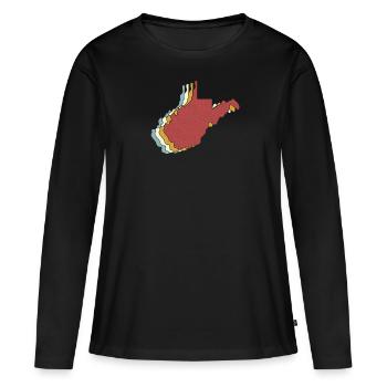 USA State - Vintage Map West Virginia - Frauen Premium Bio Langarmshirt - Schwarz - Vorne - Julia (174cm)