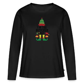 Cadeau de Noël Butcher Butcher’s Shop - T-shirt manches longues Premium bio Femme - noir - Devant - Julia (174cm)