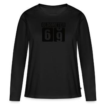 69 Anniversaire Célébration Année de naissance 69e Célébration Année de construction - T-shirt manches longues Premium bio Femme - noir - Devant - Julia (174cm)