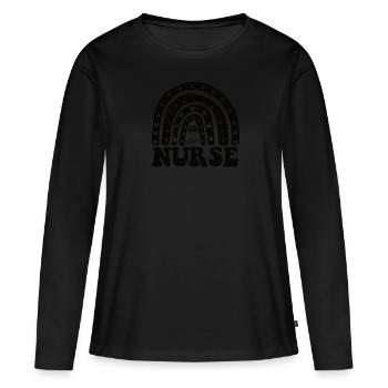 Adjoint au médecin Adjoint Au bureau du médecin - T-shirt manches longues Premium bio Femme - noir - Devant - Julia (174cm)