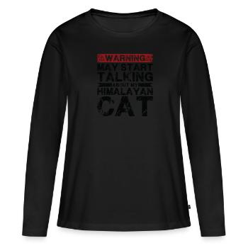 En parlant de chats de l’Himalaya - T-shirt manches longues Premium bio Femme - noir - Devant - Julia (174cm)