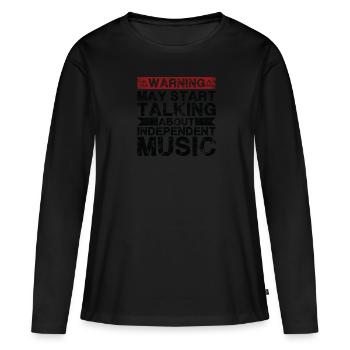 En parlant de musique indépendante - T-shirt manches longues Premium bio Femme - noir - Devant - Julia (174cm)