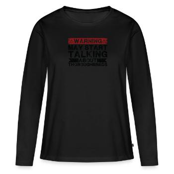 Apropos Vollblut - Frauen Premium Bio Langarmshirt - Schwarz - Vorne - Julia (174cm)