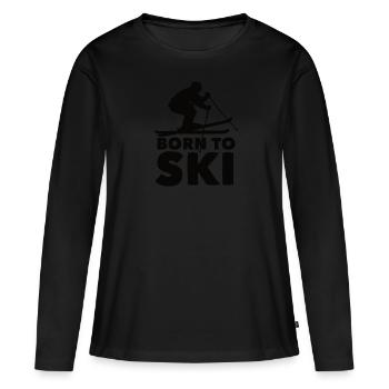 Skieurs Montagnes Descente Ski Sport Skis Ski Ski - T-shirt manches longues Premium bio Femme - noir - Devant - Julia (174cm)