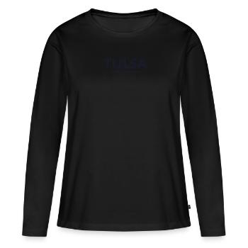 Coordonnées de la ville des États-Unis - Tulsa - T-shirt manches longues Premium bio Femme - noir - Devant - Julia (174cm)