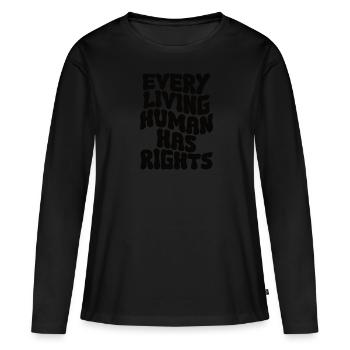 Droits de l’homme Politique Liberté Manifester - T-shirt manches longues Premium bio Femme - noir - Devant - Julia (174cm)
