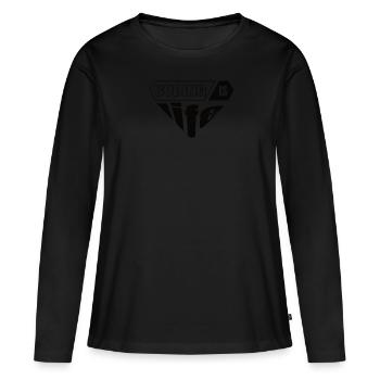 Cadeau de programmeur développeur de logiciels - T-shirt manches longues Premium bio Femme - noir - Devant - Julia (174cm)