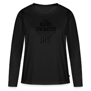Ingénieur du son Ingénieur du son Ingénieur du son Mixeur - T-shirt manches longues Premium bio Femme - noir - Devant - Julia (174cm)
