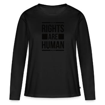 Droits de l’homme Politique Manifestation sur la liberté - T-shirt manches longues Premium bio Femme - noir - Devant - Julia (174cm)