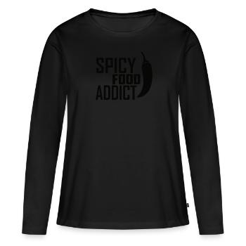 Nourriture épicée épices piment piment piment nourriture épicée - T-shirt manches longues Premium bio Femme - noir - Devant - Julia (174cm)