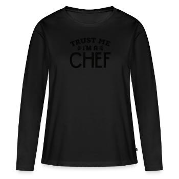 Chef Profession Gastronomie Cuisine Chapeau de Chef - T-shirt manches longues Premium bio Femme - noir - Devant - Julia (174cm)