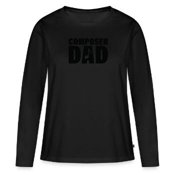 Job - Père compositeur - T-shirt manches longues Premium bio Femme - noir - Devant - Julia (174cm)