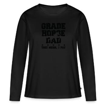 Père du cheval - Grade Horse - T-shirt manches longues Premium bio Femme - noir - Devant - Julia (174cm)