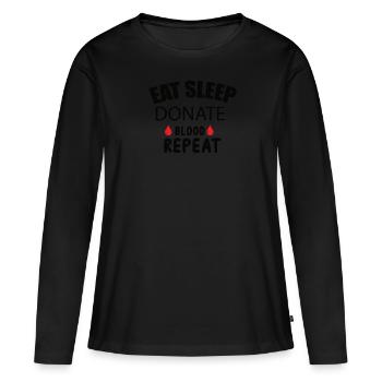 Don de sang Dons de sang Donneurs de sang - T-shirt manches longues Premium bio Femme - noir - Devant - Julia (174cm)