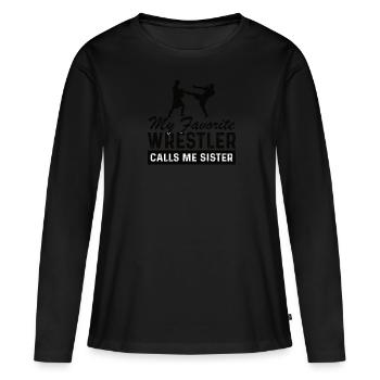Lutte Lutte Cadeau Sœur - T-shirt manches longues Premium bio Femme - noir - Devant - Julia (174cm)