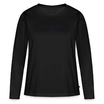 Coordonnées de la ville de Canada - Calgary - T-shirt manches longues Premium bio Femme - noir - Devant - Julia (174cm)