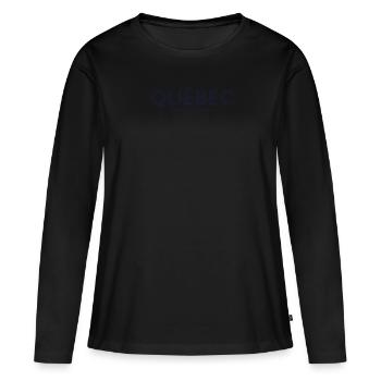 Coordonnées de la ville du Canada - Québec - T-shirt manches longues Premium bio Femme - noir - Devant - Julia (174cm)