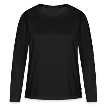 Coordonnées de la ville d’Égypte - Alexandrie - T-shirt manches longues Premium bio Femme - noir - Devant - Julia (174cm)