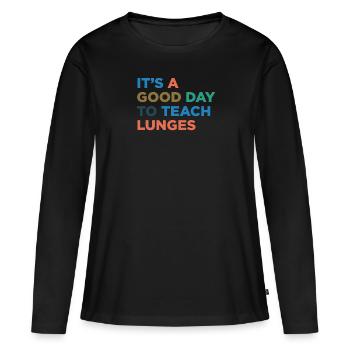 Enseigner l’entraîneur de fentes - T-shirt manches longues Premium bio Femme - noir - Devant - Julia (174cm)