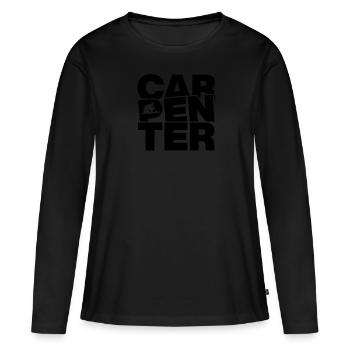 Carpentry profession - Carpenter - Women's Premium Organic Long Sleeve Shirt - black - Front - Julia (174cm)