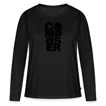 Profession Travail - Compositeur - T-shirt manches longues Premium bio Femme - noir - Devant - Julia (174cm)