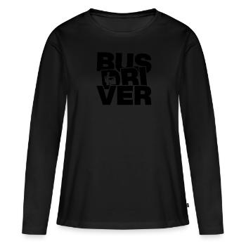 Beruf Job Arbeit - Busfahrer - Frauen Premium Bio Langarmshirt - Schwarz - Vorne - Julia (174cm)