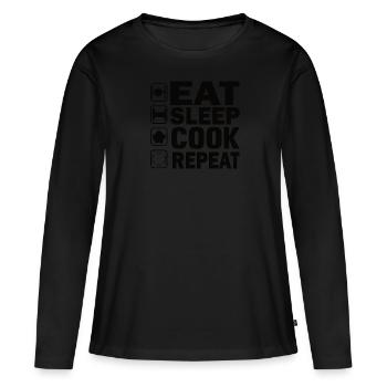Chef Profession Gastronomie Cuisine Chaque de chef - T-shirt manches longues Premium bio Femme - noir - Devant - Julia (174cm)