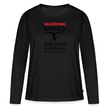 Turnen Turnerin Bodenturnen Geräteturnen - Frauen Premium Bio Langarmshirt - Schwarz - Vorne - Julia (174cm)