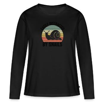 Snail Snail shell Dear friends gift - Women's Premium Organic Long Sleeve Shirt - black - Front - Julia (174cm)