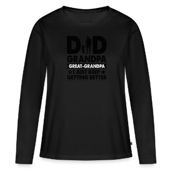 Je suis papa, grand-père et arrière-grand-père père père de la fête des pères - T-shirt manches longues Premium bio Femme - noir - Devant - Julia (174cm)