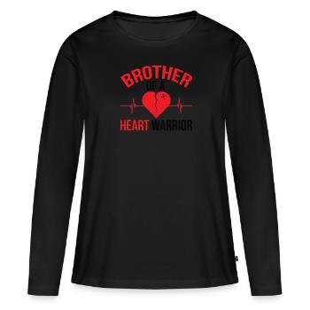 Proud Brother Heart Disease Heart Warrior - Women's Premium Organic Long Sleeve Shirt - black - Front - Julia (174cm)