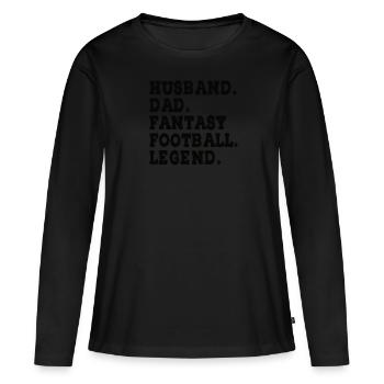 Fantasy Football Father Husband Fantasy Woman - Women's Premium Organic Long Sleeve Shirt - black - Front - Julia (174cm)