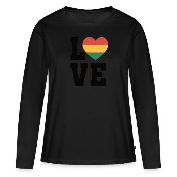 Je suis noir Histoire Noir - T-shirt manches longues Premium bio Femme - noir - Devant - Julia (174cm)