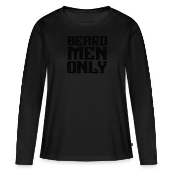 Barbe complète et porteur de barbe Cheveux de barbe Moustache - T-shirt manches longues Premium bio Femme - noir - Devant - Julia (174cm)