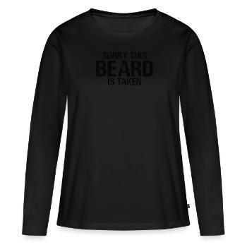 Barbe complète Barbe Barbe Cheveux Relation Ami - T-shirt manches longues Premium bio Femme - noir - Devant - Julia (174cm)