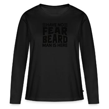 Barbe complète et porteur de barbe Cheveux de barbe Moustache - T-shirt manches longues Premium bio Femme - noir - Devant - Julia (174cm)