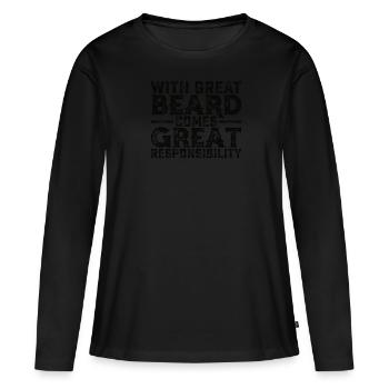Vollbart und Bartträger Barthaare Schnauzbart - Frauen Premium Bio Langarmshirt - Schwarz - Vorne - Julia (174cm)