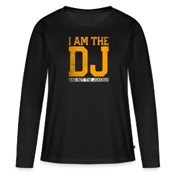 Je suis le DJ et non le juke-box - T-shirt manches longues Premium bio Femme - noir - Devant - Julia (174cm)