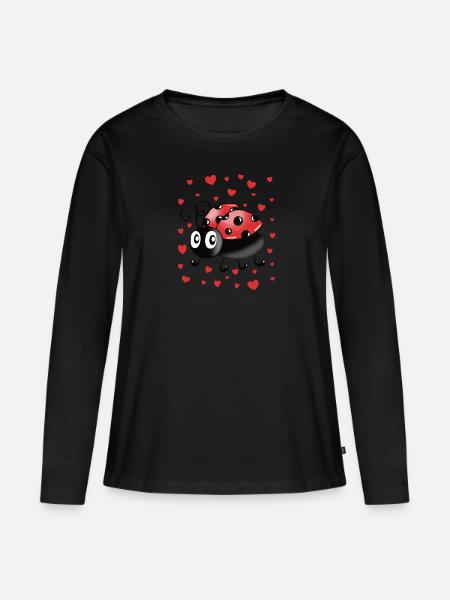 MARIENKÄFER OUTFIT - Frauen Premium Bio Langarmshirt - Schwarz